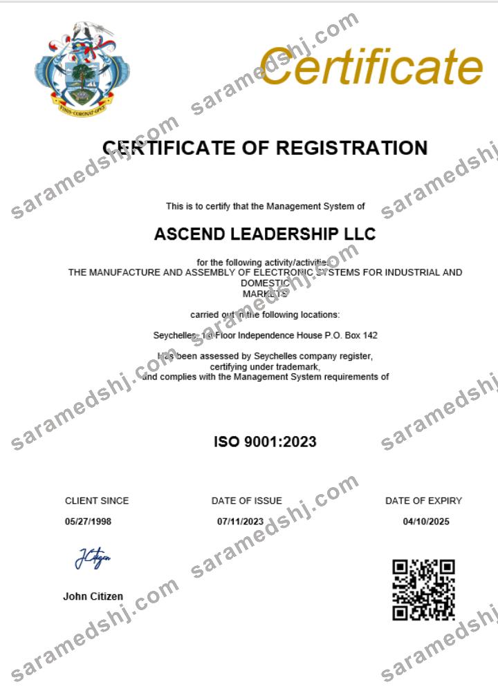 Seychelles business registration certificate Word and PDF template